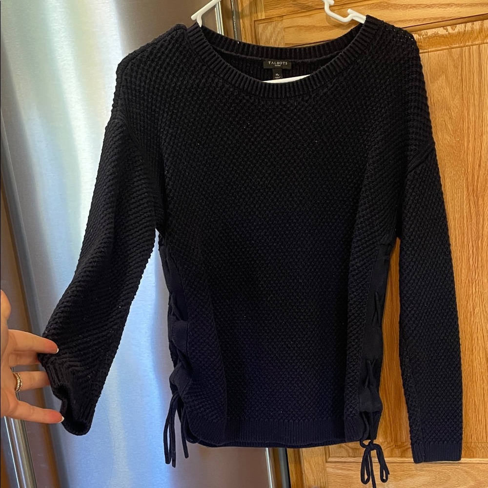 Talbots Navy Ribbed Knit Sweater